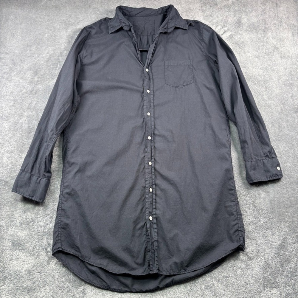 Frank & Eileen Mary Famous Denim Shirt Dress Womens Small Black Relaxed Preppy